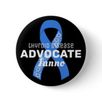 Thyroid Disease Advocate Ribbon Black Button