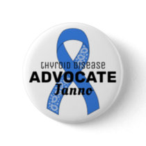 Thyroid Disease Advocate Ribbon White Button