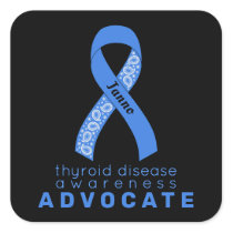 Thyroid Disease Advocate White Square Sticker