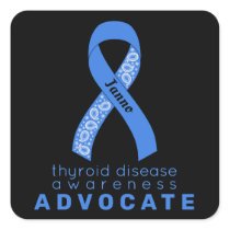 Thyroid Disease Advocate White Square Sticker