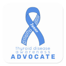 Thyroid Disease Advocate White Square Sticker