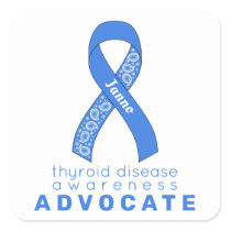 Thyroid Disease Advocate White Square Sticker