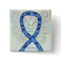 Thyroid Disease Awareness Angel Paisley Ribbon Pin