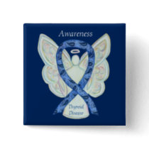 Thyroid Disease Awareness Angel Paisley Ribbon Pin