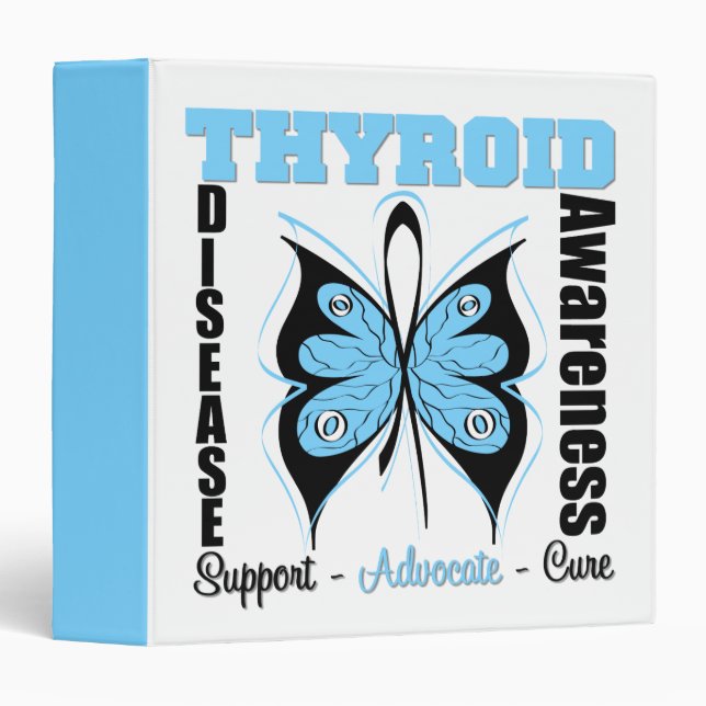 Thyroid Disease Awareness Butterfly Binder (Front/Spine)