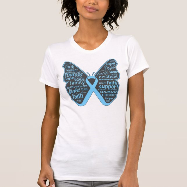 Thyroid Disease Awareness Butterfly Ribbon T-Shirt (Front)
