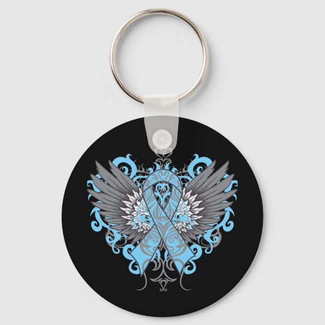 Thyroid Disease Awareness Cool Wings Keychain (Front)