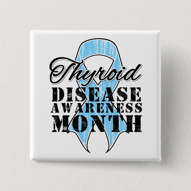 Thyroid Disease Awareness Month Pinback Button (Front)