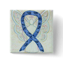 Thyroid Disease Awareness Paisley Ribbon Angel Pin