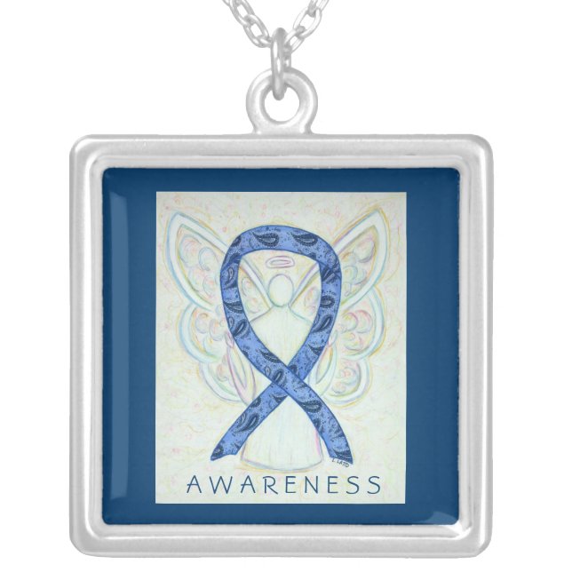 Thyroid Disease Awareness Paisley Ribbon Jewelry (Front)