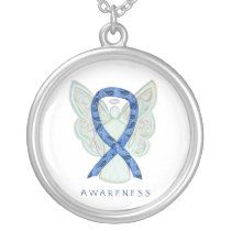 Thyroid Disease Awareness Paisley Ribbon Necklace