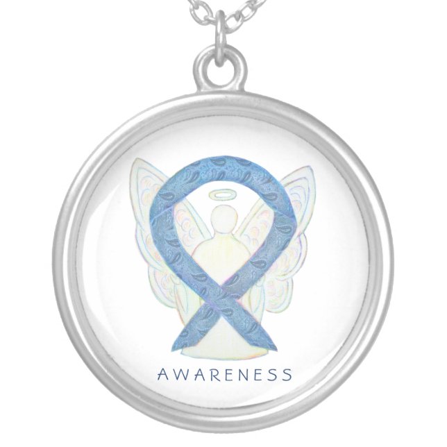 Thyroid Disease Awareness Paisley Ribbon Necklaces (Front)