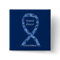 Thyroid Disease Awareness Paisley Ribbon Pin