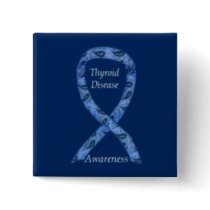 Thyroid Disease Awareness Paisley Ribbon Pin