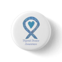 Thyroid Disease Awareness Paisley Ribbon Pin