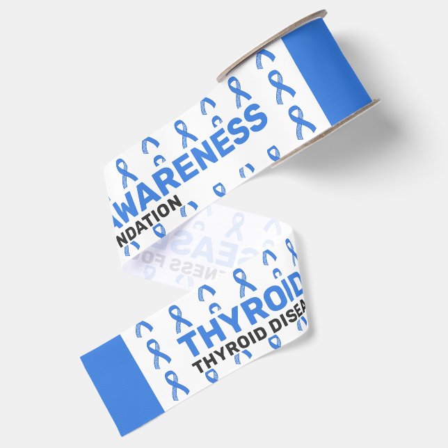 Thyroid Disease Awareness Pattern Ribbon (Front+Back)