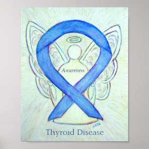 Thyroid Disease Awareness Ribbon Angel Art Prints