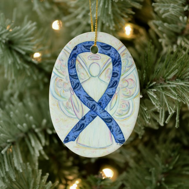 Thyroid Disease Awareness Ribbon Angel Ornament (Tree)