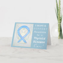 Thyroid Disease Awareness Ribbon Blue Angel Cards