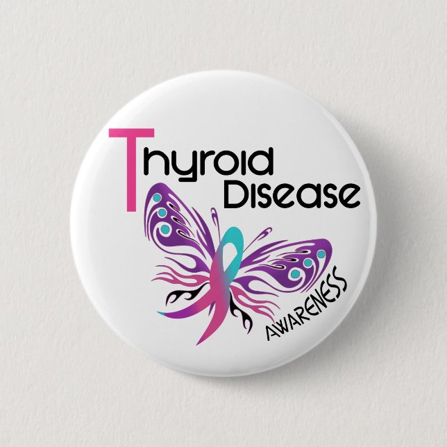 Thyroid Disease BUTTERFLY 3.1 Button (Front)