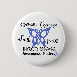 Thyroid Disease Celtic Butterfly 3 Pinback Button