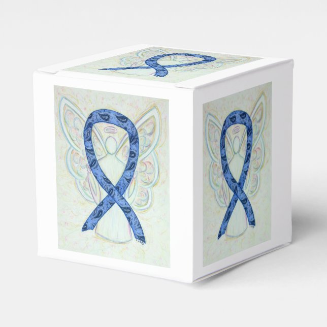 Thyroid Paisley Awareness Ribbon Angel Favor Box (Front Side)