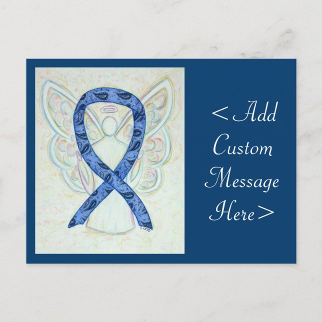 Thyroid Paisley Awareness Ribbon Angel Postcard (Front)