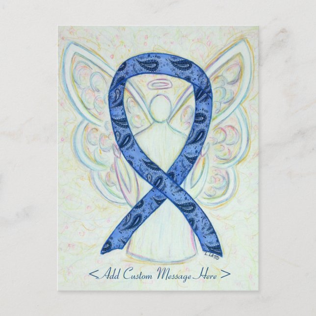 Thyroid Paisley Awareness Ribbon Angel Postcard (Front)