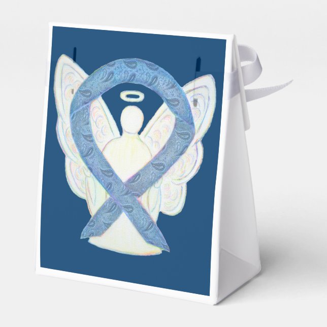 Thyroid Paisley Awareness Ribbon Party Favor Boxes (Back Side)