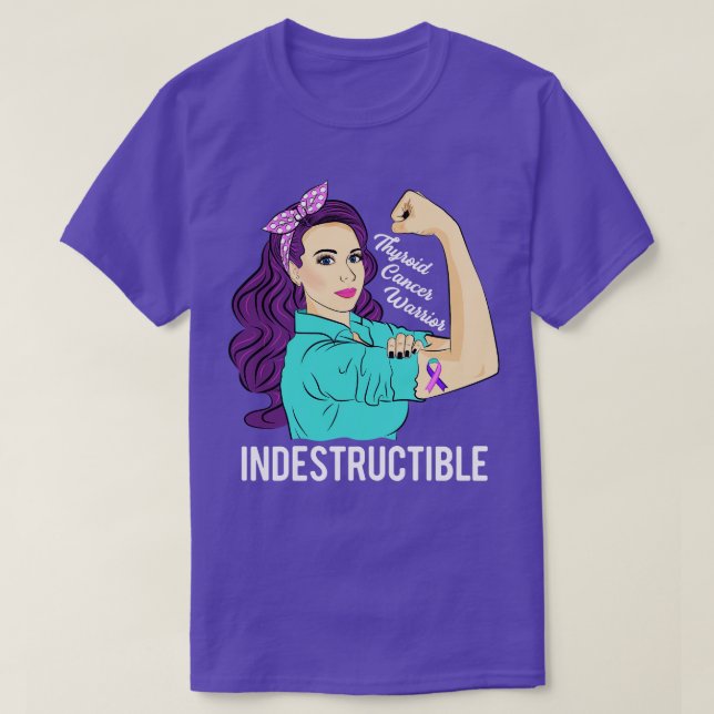 Thyroid Warrior Indestructible Awareness Support T-Shirt (Design Front)