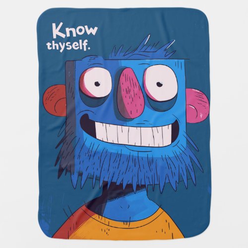 Thyself Motto Baby Blanket