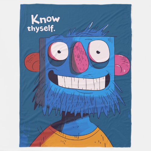 Thyself Motto Fleece Blanket