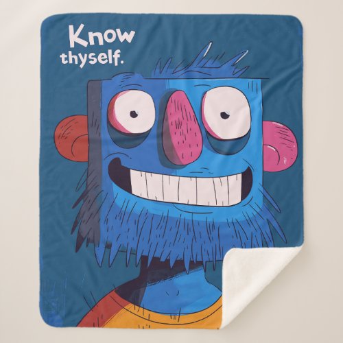 Thyself Motto Sherpa Blanket