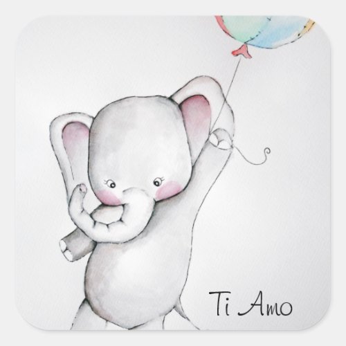 Ti Amo Baby Elephant Stickers