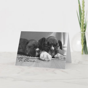 Ti Amo Boxer puppies Greeting Card