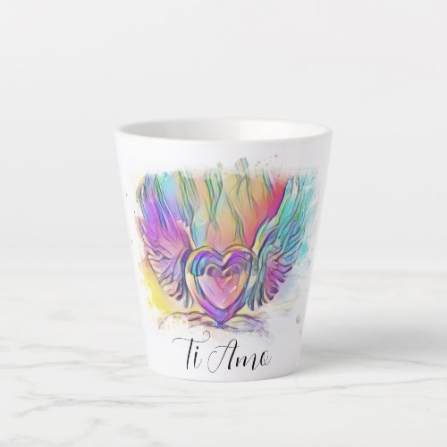  Ti Amo I Love You Heart Wings Colorful AP78 Latte Mug