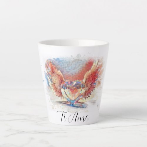  Ti Amo I Love You Heart Wings T_Shirt AP78 Latte Mug