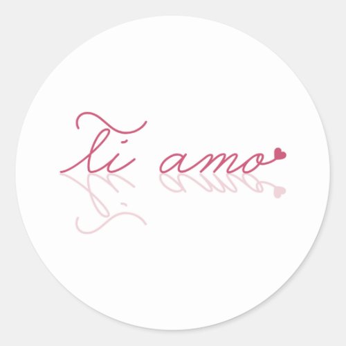 Ti amo I love you Italian Classic Round Sticker