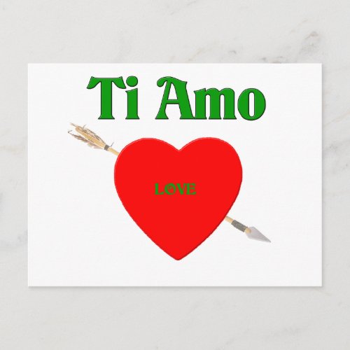 Ti Amo I Love You Postcard