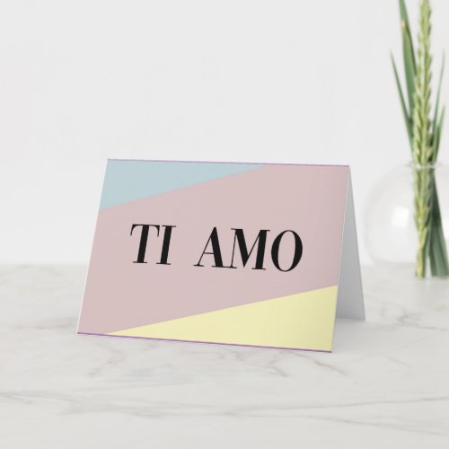 Ti amo italian language lettering  card