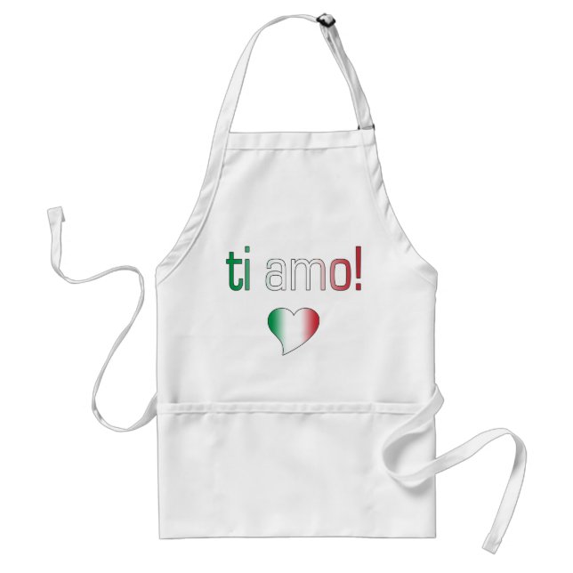 Ti Amo! Italy Flag Colors Adult Apron (Front)