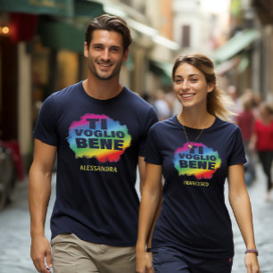 Ti Voglio Bene (I Love You) personalized couple's T-Shirt