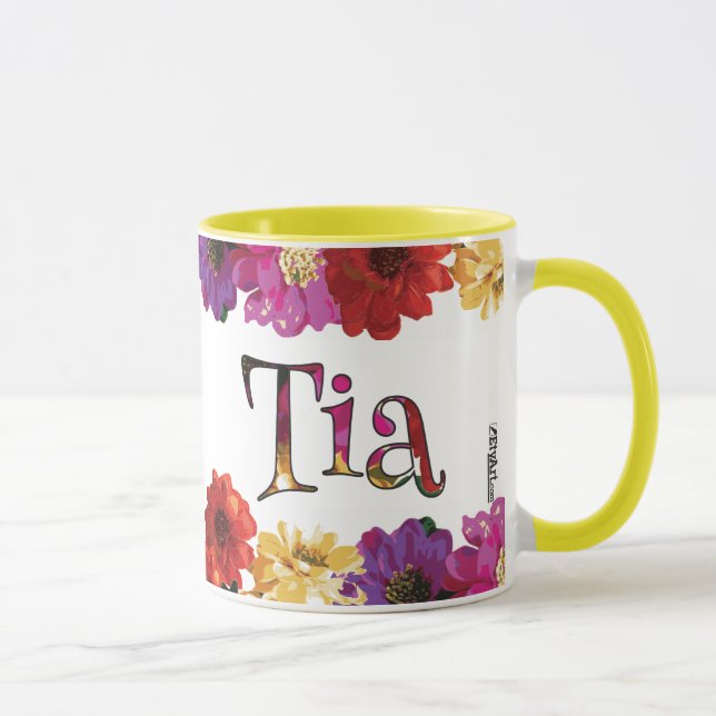 Tia Colorful Fun Floral Mug (Right)