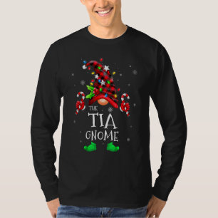 Tia Gnome Buffalo Plaid Matching Family Christmas T-Shirt