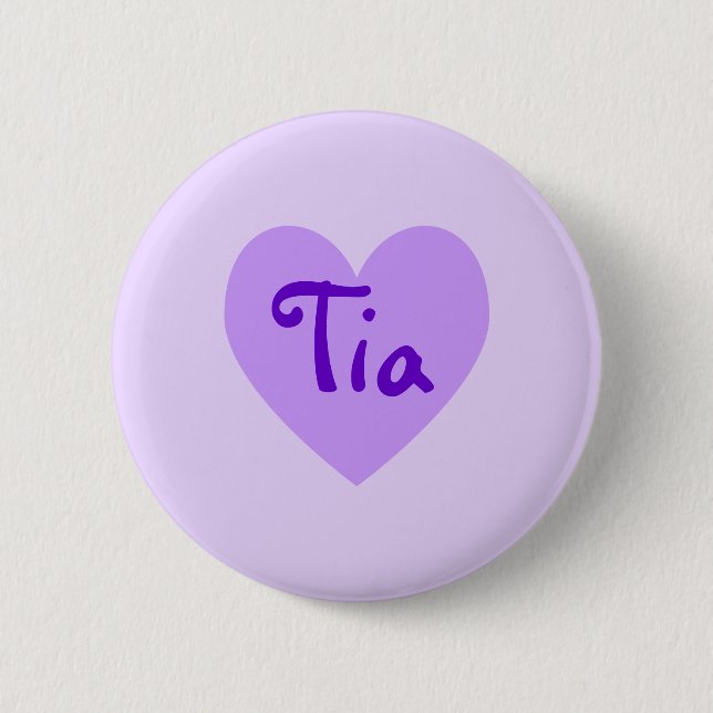 Tia in Purple Pinback Button (Front)