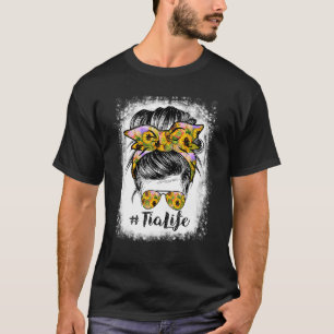 Tia Life Bleached  Tia Life Sunflower Messy Bun T-Shirt