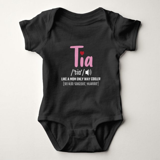 Tia Mom only cooler Aunt Family Love Baby Bodysuit (Front)