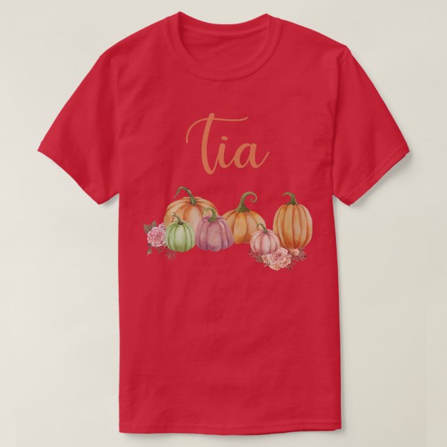 Tia of Little Pumpkin First Birthday Autumn Pumpki T-Shirt (Design Front)