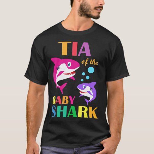 Tia Of The Baby Shark Birthday Tia Shark Mothers  T_Shirt
