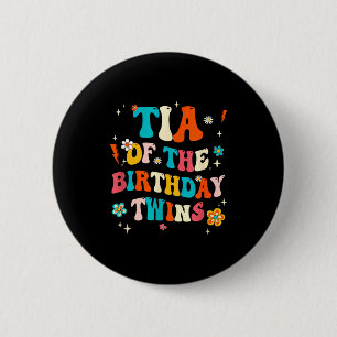 Tia Of The Birthday Twins Boys Girls Party Retro B Button